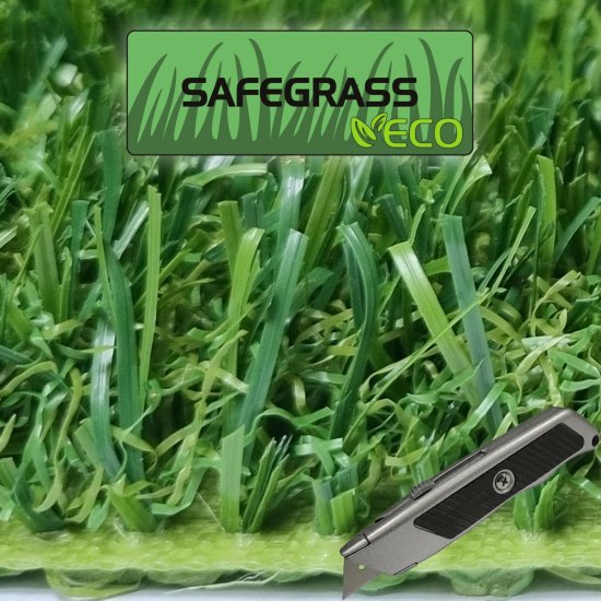 ERIK ECO Safegrass, konstgräs, 120 m2 rulle, bredd 4 m - rulle skuren