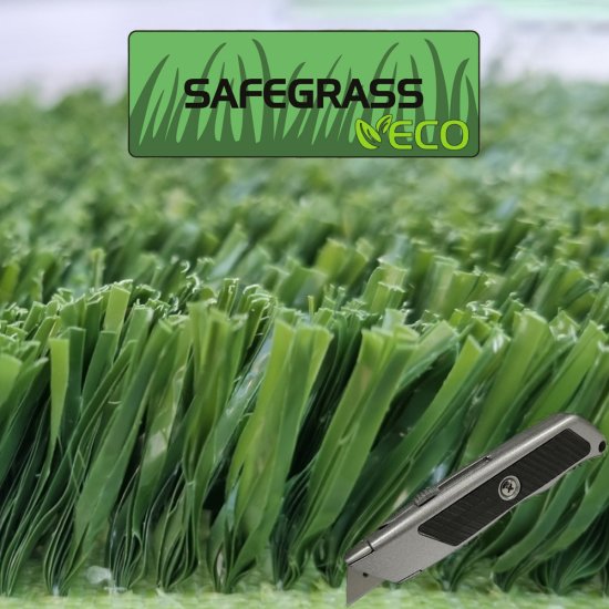 PLAYGRASS ECO Safegrass, konstgräs, rulle skuren, bredd 4 m - Rulle skuren